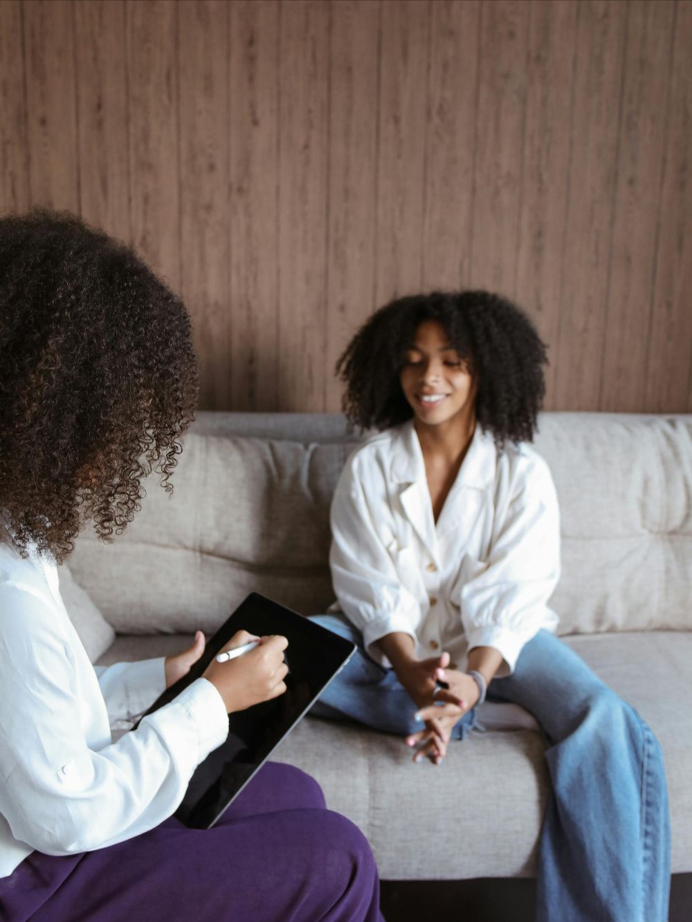 teenager in therapy session